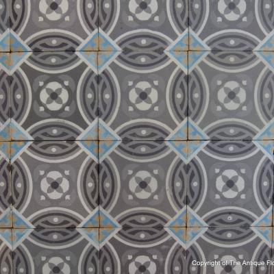 A small, 7.5m2 / 80 sq ft, antique Belgian ceramic encaustic floor