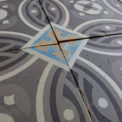 A small, 7.5m2 / 80 sq ft, antique Belgian ceramic encaustic floor