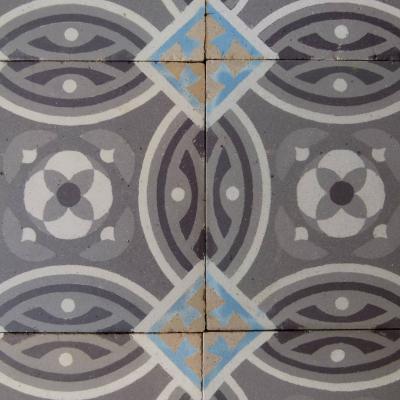 A small, 7.5m2 / 80 sq ft, antique Belgian ceramic encaustic floor