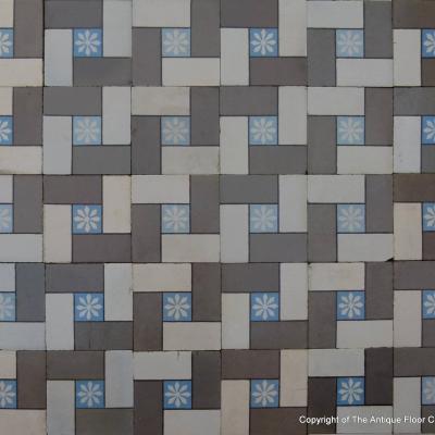 Small, 7.3m2 antique French ceramic floor