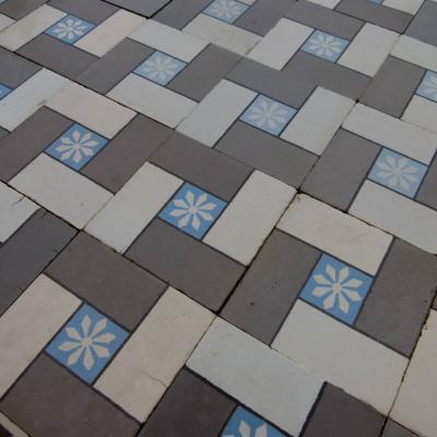 Small, 7.3m2 antique French ceramic floor