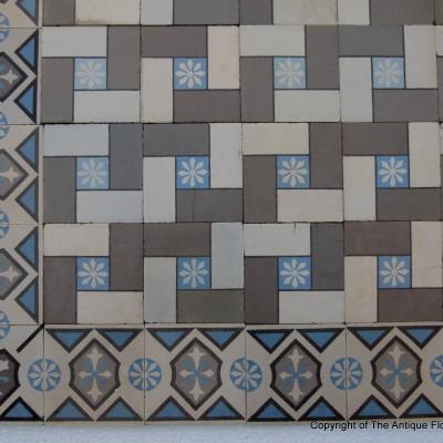 Small, 7.3m2 antique French ceramic floor