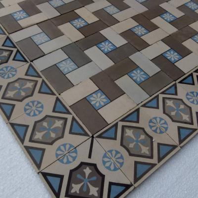 Small, 7.3m2 antique French ceramic floor