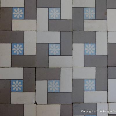 Small, 7.3m2 antique French ceramic floor