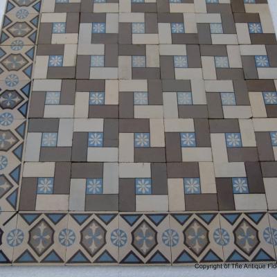 Small, 7.3m2 antique French ceramic floor