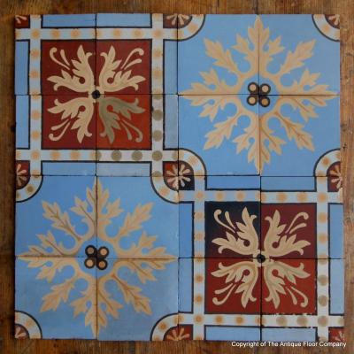 Patchwork of Douvrin tiles - early 20th century