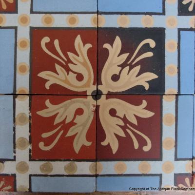 Patchwork of Douvrin tiles - early 20th century