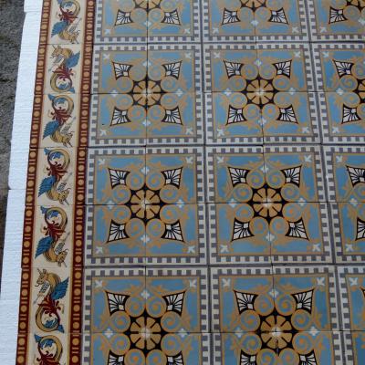 Antique handmade Perrusson floor - 7.5m2 - 1900