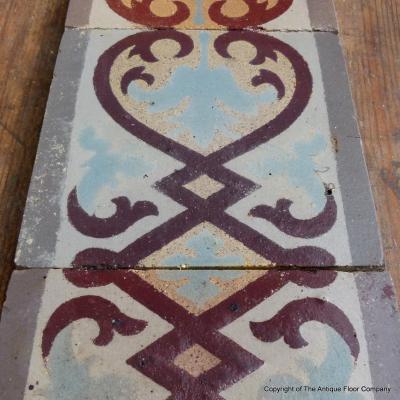 15, handmade early 20th century French border tiles