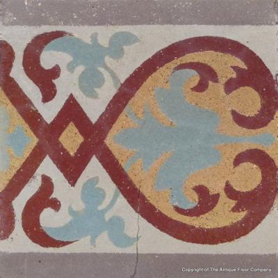 15, handmade early 20th century French border tiles