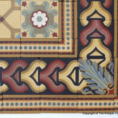 RARE – 32.5m2 / 350 sq. ft Roman mosaic inspired ceramic encaustic floor – 1875 to 1878 