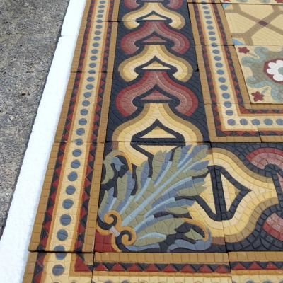 RARE – 32.5m2 / 350 sq. ft Roman mosaic inspired ceramic encaustic floor – 1875 to 1878 