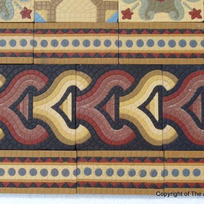 RARE – 32.5m2 / 350 sq. ft Roman mosaic inspired ceramic encaustic floor – 1875 to 1878 