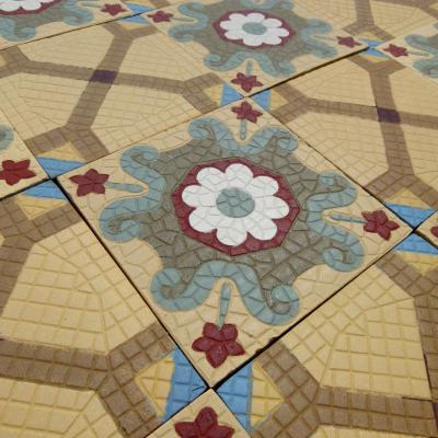 RARE – 32.5m2 / 350 sq. ft Roman mosaic inspired ceramic encaustic floor – 1875 to 1878 