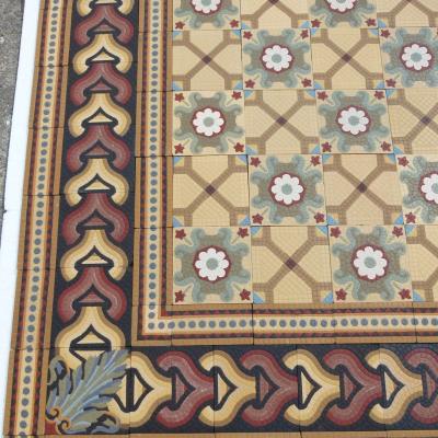 RARE – 32.5m2 / 350 sq. ft Roman mosaic inspired ceramic encaustic floor – 1875 to 1878 