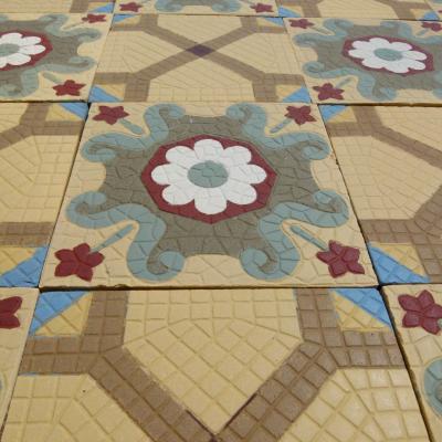 RARE – 32.5m2 / 350 sq. ft Roman mosaic inspired ceramic encaustic floor – 1875 to 1878 