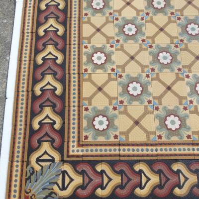 RARE – 32.5m2 / 350 sq. ft Roman mosaic inspired ceramic encaustic floor – 1875 to 1878 