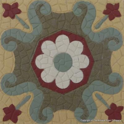 RARE – 32.5m2 / 350 sq. ft Roman mosaic inspired ceramic encaustic floor – 1875 to 1878 