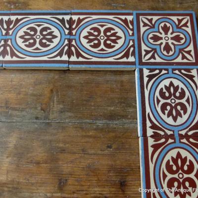 68 Lozenge themed antique ceramic border tiles