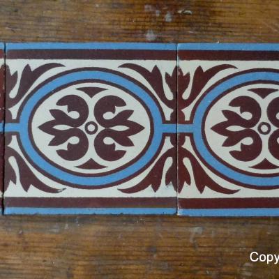 68 Lozenge themed antique ceramic border tiles