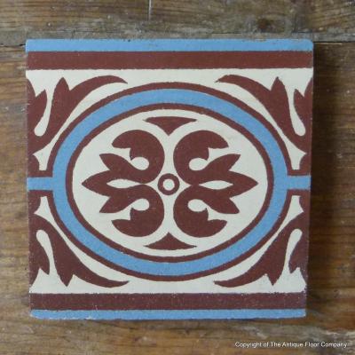 68 Lozenge themed antique ceramic border tiles