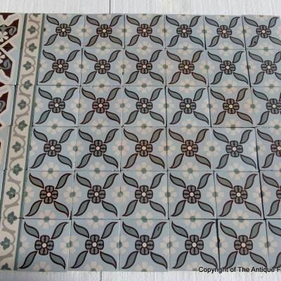 Small, 4m2, antique Octave Colozier ceramic floor - pre 1913