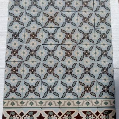 Small, 4m2, antique Octave Colozier ceramic floor - pre 1913