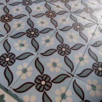 Small, 4m2, antique Octave Colozier ceramic floor - pre 1913