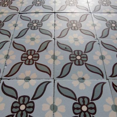 Small, 4m2, antique Octave Colozier ceramic floor - pre 1913