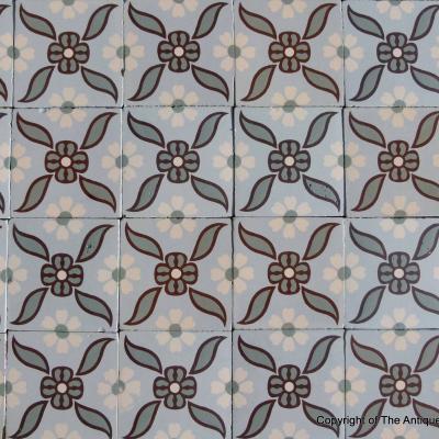 Small, 4m2, antique Octave Colozier ceramic floor - pre 1913