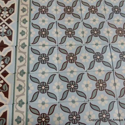 Small, 4m2, antique Octave Colozier ceramic floor - pre 1913