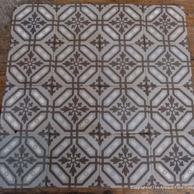 Dove grey antique ceramic French tiles