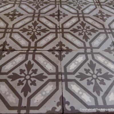 Dove grey antique ceramic French tiles