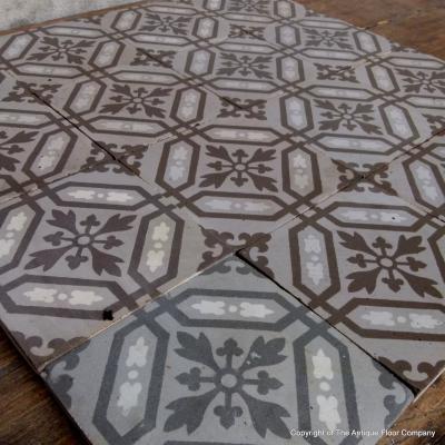 Dove grey antique ceramic French tiles