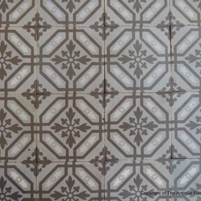 Dove grey antique ceramic French tiles