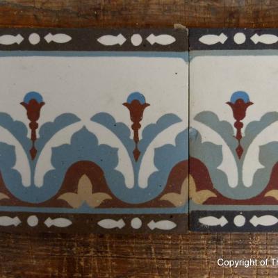 Small run of antique ceramic French tiles 