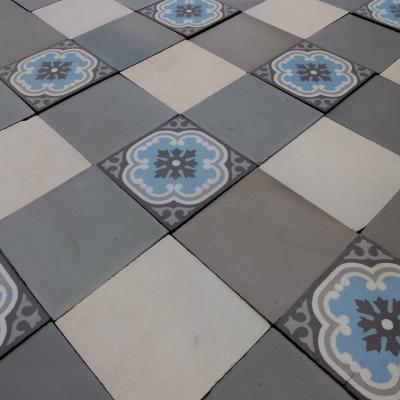 23m2+ antique French damier floor c.1930