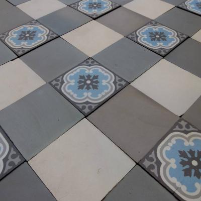 23m2+ antique French damier floor c.1930