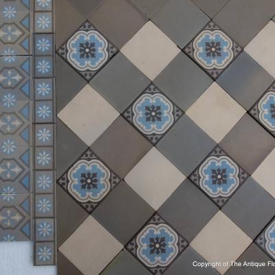 23m2+ antique French damier floor c.1930