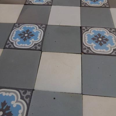 23m2+ antique French damier floor c.1930