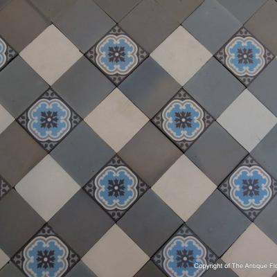 23m2+ antique French damier floor c.1930