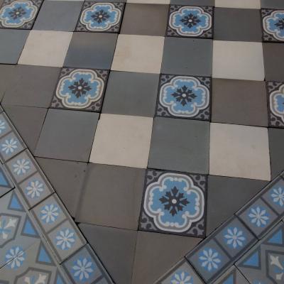 23m2+ antique French damier floor c.1930