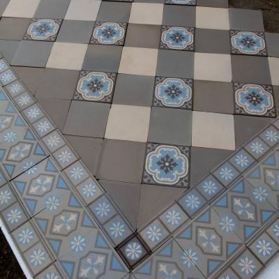 23m2+ antique French damier floor c.1930