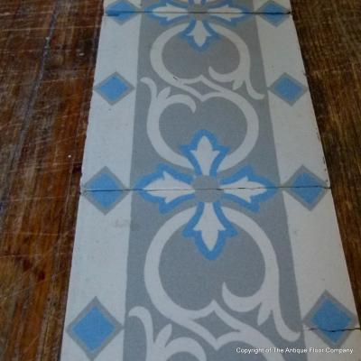 24 antique ceramic border tiles manufactured by Octave Colozier c.1912