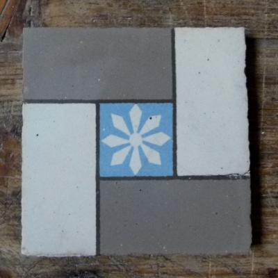 Antique ceramic tiles in a cool palette 1880-1910 