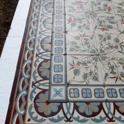 An elegant period ceramic floor totalling c.16m2