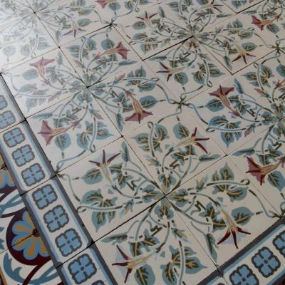 An elegant period ceramic floor totalling c.16m2