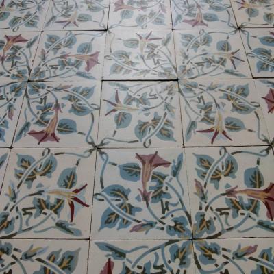 An elegant period ceramic floor totalling c.16m2