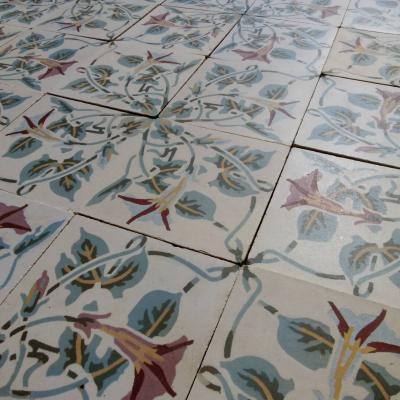 An elegant period ceramic floor totalling c.16m2