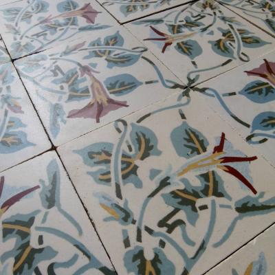 An elegant period ceramic floor totalling c.16m2